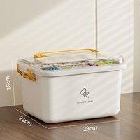 EONLION (yellow) Medicine Storage Box Portable in White | Size: 500mm