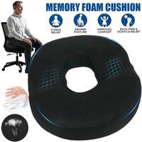 NESTLUNE Donut Cushion for Coccyx Pain & Hemorrhoids Relief in Black | Size: 100 cm x 190 cm