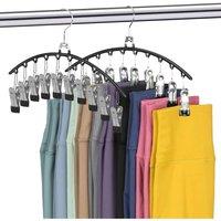 NESTLUNE 2pc Closet Metal Yoga Pants Hangers in Black | Size: 100 cm x 15 cm