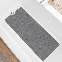 NESTLUNE Loofah Shower Mat for Inside Shower Non-Slip Anti in Grey