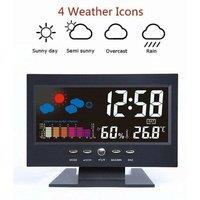 NESTLUNE New Large LED Digital Calendar Clock Dementia Alarm in Black | Size: 100 cm x 15 cm