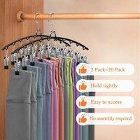 NESTLUNE 2pc Closet Metal Yoga Pants Hanger Holds in Black | Size: 100 cm x 15 cm