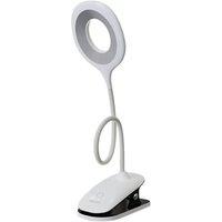 NESTLUNE LED USB Clip On Flexible Desk Lamp in White