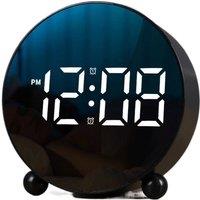 NESTLUNE Large Light Digital Clock LED Bedside Alarm Clocks in Black | Size: 100 cm x 15 cm