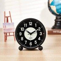 NESTLUNE Alarm Clock Bedside No Ticking Battery Power Silent in Black | Size: 100 cm x 15 cm
