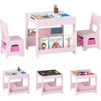 CASART Kids Table & Chairs Set for Playroom Classroom Nursery in Pink