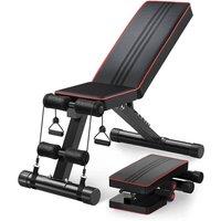 NESTLUNE Foldable Weight Bench Adjustable Strength Training FullBody in Black | Size: 0-18 m