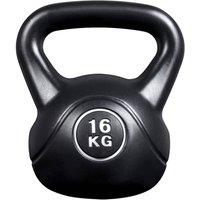 Kelvenix 16kg Kettlebell HDPE Coated Heavy Weights Fitness in Black | Size: 0-12 m