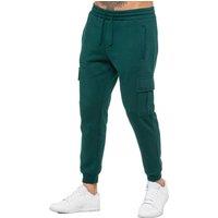 Enzo Men's Regular Fit Fleece Cargo Joggers in Green | Size: 2XL