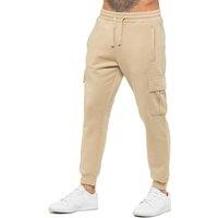 Enzo Men's Regular Fit Fleece Cargo Joggers in Stone | Size: XL