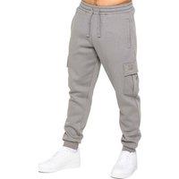 Enzo Men's Regular Fit Fleece Cargo Joggers in Grey | Size: Small