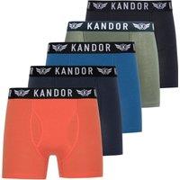 Kandor Men's Bambers Bamboo Boxer Shorts (Pack of 5) in Orange | Size: Medium