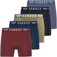 Kandor Men's Quinfly Boxer Shorts (Pack of 5) in Red | Size: Medium