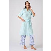 Damart Women's Short Sleeve Towelling Gown in Aqua | Size: Medium