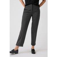 Damart Women's Ankle-Length Turn-Up Trousers in Charcoal | Size: 26