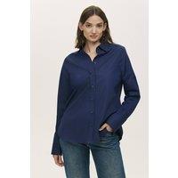 Finery London Women's Dillon Cotton Rich Shirt in Dark Navy | Size: 22