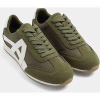 Yours Women's Slim Sole Trainers In Wide E Fit in Olive | Size: 7E