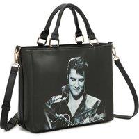 Fontanella Fashion Women's Elvis Printed PU Leather Top Handle Tote Bag in Black