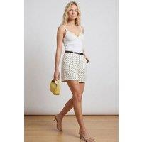 Big Dart Women's High-Waist Cotton Shorts in Off-White | Size: Large