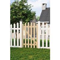 Living and Home 76x120cm Outdoor Arched Wooden Garden Gate Fence Door in Natural | Size: 76x120 cm