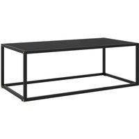 Berkfield Home Coffee Table Black with Black Glass 100x50x35 cm | Size: 100 x 50 x 35 cm