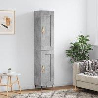 Berkfield Home Highboard Concrete Grey 34.5x34x180 cm Engineered Wood