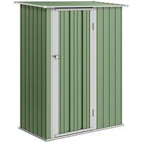 Rolipo 5 x 3ft Metal Garden Shed with Sloped Roof & Lockable Door in Green