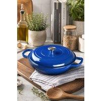 ExtraStar 3.2L Enameled Cast Iron Seafood Pot in Blue