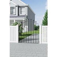 Garden Sanctuary Modern Metal Irregular Swing Gate Garden Fence Gate, 86cm W x 103cm H in Black | Size: 86 cm W x 103 cm H
