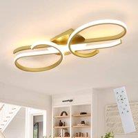 COMELY Dimmable Ceiling Light, 29W Modern Design Curved Ceiling Lights, Gold