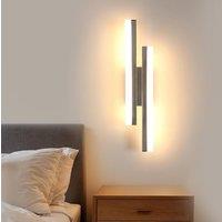Goeco LED Wall Light, 16 W, for Living Room, Corridor, Stairs, 3000 K, 40 cm in Silver