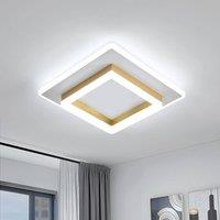 Goeco Modern LED Ceiling Light, 30W, 30 cm, 6500K, Square Ceiling Light in Gold