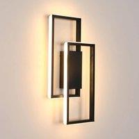 Pheashine Black Double-Frame LED Wall Sconce, 28W 3000K Warm Light, 40.5cm