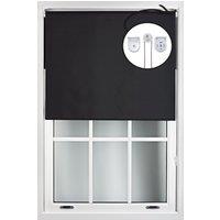 Furnished Black Blackout Roller Blinds with Metal Fittings - Trimmable Window Shade | Size: 125 cm width x 210 cm drop