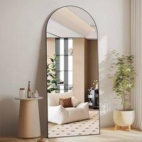 CASSILANDO Large 165cm Arch Black Floor Mirror 60cm Wide Standing/Hanging | Size: 165 cm x 60 cm x 1.4 cm