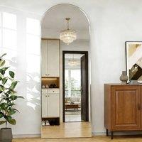 CASSILANDO Large 162cm Arch Silver Full Length Mirror 53cm Wide Standing/Hanging | Size: 162 cm x 53 cm x 1.4 cm