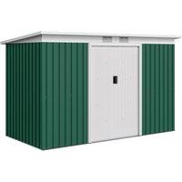 Rolipo 9 x 4ft Metal Garden Shed with Foundation Kit, Deep Green