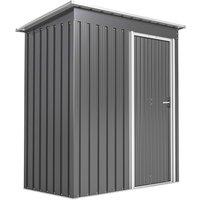 Rolipo 5 x 3ft Garden Storage Shed with Sliding Door & Sloped Roof in Light Grey