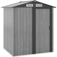 Rolipo 4.3 x 5ft Garden Storage Shed, Grey Wood Effect