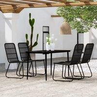 Berkfield Home 5 Piece Garden Dining Set Black