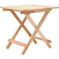 Berkfield Home Foldable Side Table Solid Walnut Wood 50x50x49 cm in Beige | Size: 50 x 50 x 49 cm