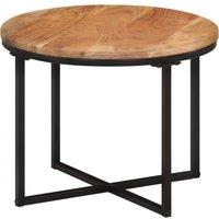 Berkfield Home Coffee Table 45x45x35 cm Solid Wood Acacia & Iron in Brown | Size: 45 x 45 x 35 cm