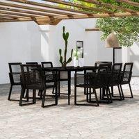 Berkfield Home 9 Piece Garden Dining Set Black