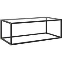 Berkfield Home Coffee Table Black with Tempered Glass 100x50x35 cm | Size: 100 x 50 x 35 cm