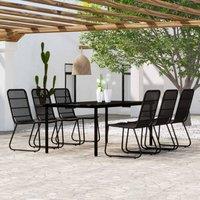 Berkfield Home 7 Piece Garden Dining Set Black