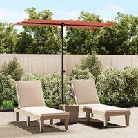 Berkfield Home Outdoor Parasol with Aluminium Pole 180x110 cm Terracotta in Brown