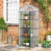 STILVORA 4 Tier Greenhouse with Roll-Up Door 160 cm White