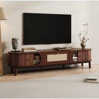 STILVORA TV Stand with Doors & Drawers in Brown