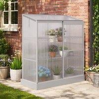 STILVORA 3 Tier Cold Frame Greenhouse with Sliding Door in Silver
