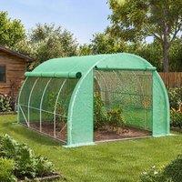 STILVORA Walk-in Greenhouse 4 x 3 m with 8 Windows in Green